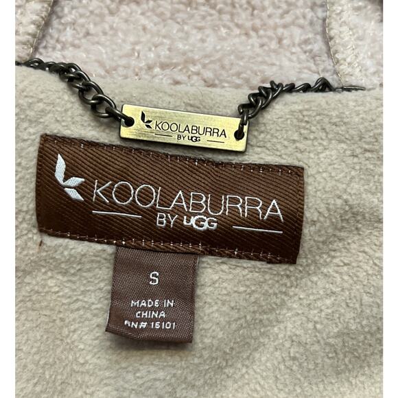 Koolaburra by UGG Jacket Women's Sz Small Beige Hooded Sherpa Pockets Full Zip - Picture 10 of 10